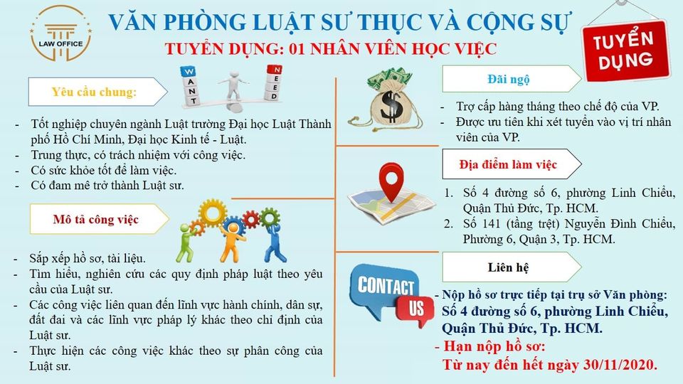 Văn phòng Luật sư Thục và Cộng sự tuyển dụng