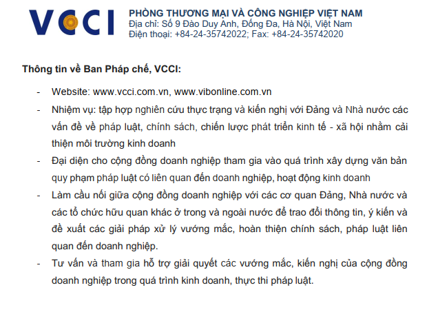 VCCI tuyển dụng Cộng tác viên Pháp chế tại Hà Nội (02 người) - 2